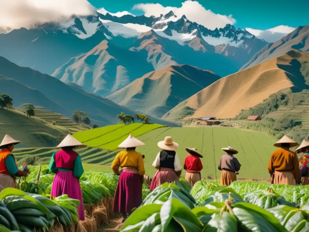 Cosecha de aguaymanto en los Andes Agricultores andinos seleccionando aguaymanto con propiedades medicinales