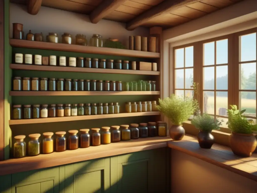 Antigua tienda de hierbas con suplementos naturales y beneficios para la salud