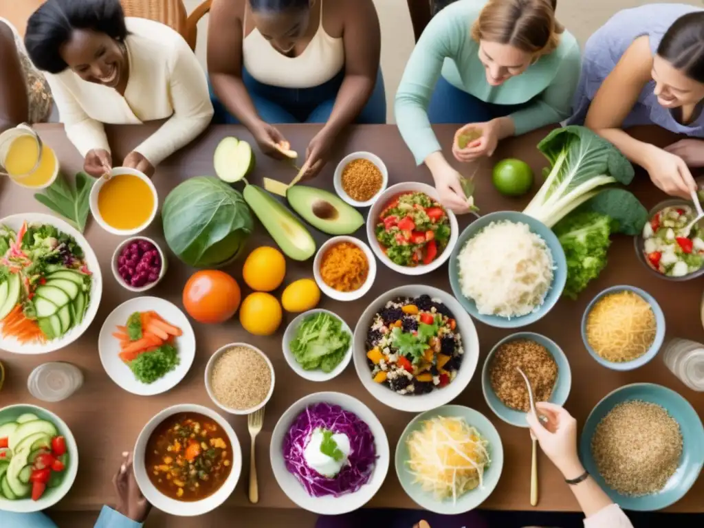 Comida saludable y conexión social Comida saludable y diversa, promoviendo la efectividad de alimentos probióticos curativos