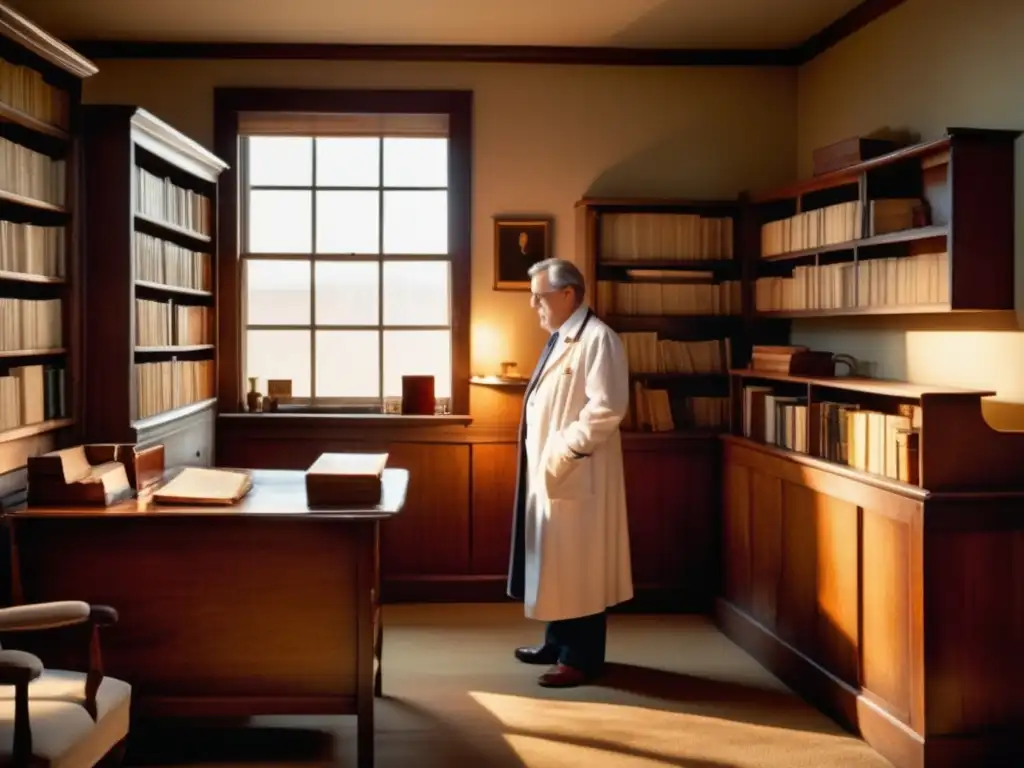Consulta médica en una oficina vintage Consulta médica tradicional: conexión humana y beneficios históricos