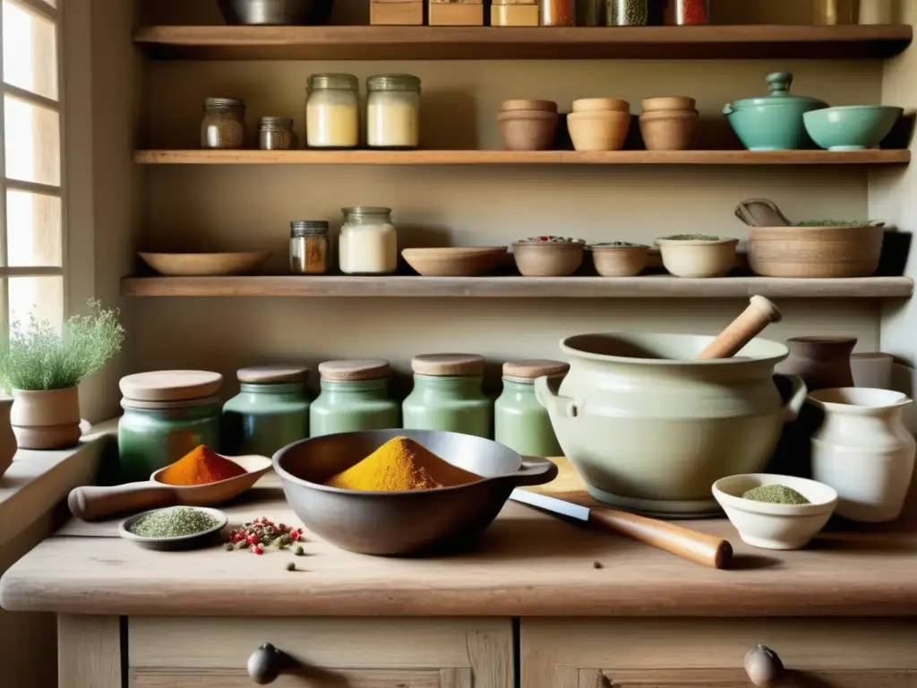 Escena tradicional de una cocina rústica Cocina tradicional: Beneficios de las dietas tradicionales