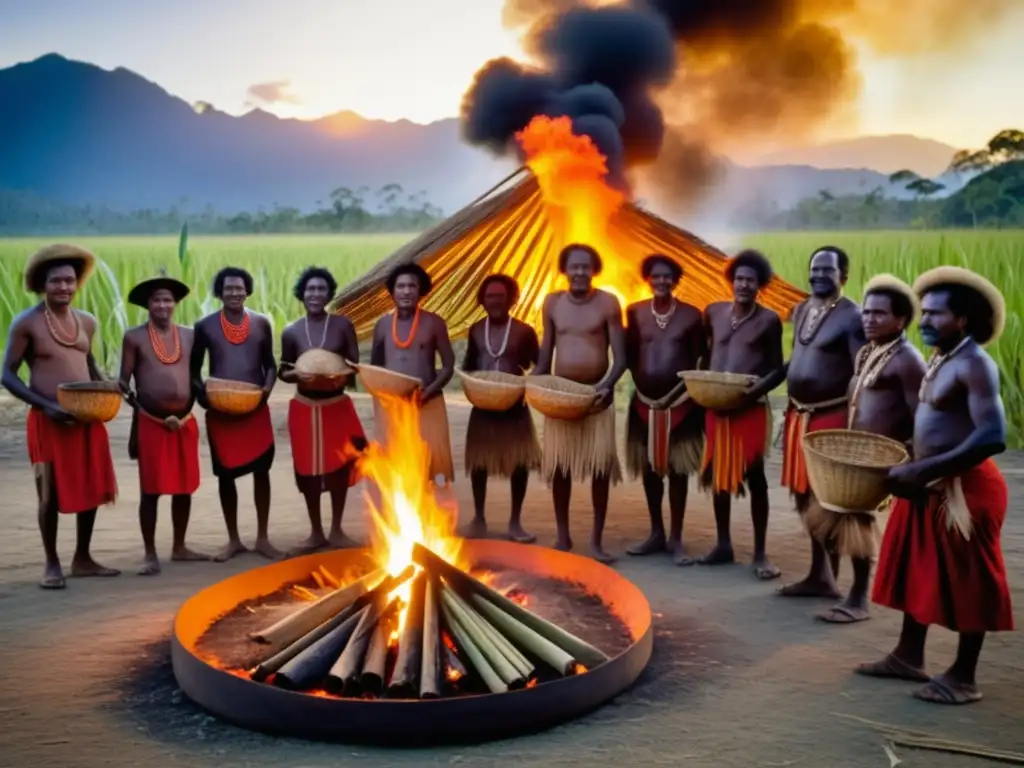 Tradición y cultura en Papua New Guinea Beneficios curativos de la Manihot Esculenta en Papúa - Imagen tradicional de uso y prácticas curativas en Papua