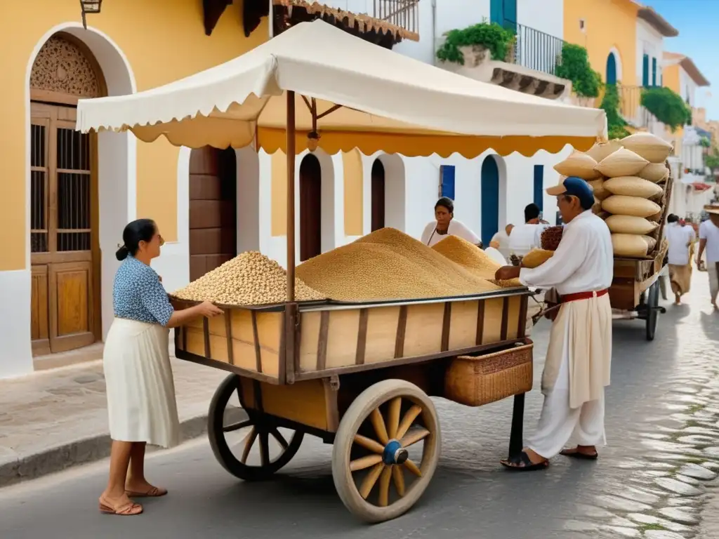 Carro de madera con horchata tradicional Carta de madera con horchata tradicional y propiedades nutricionales