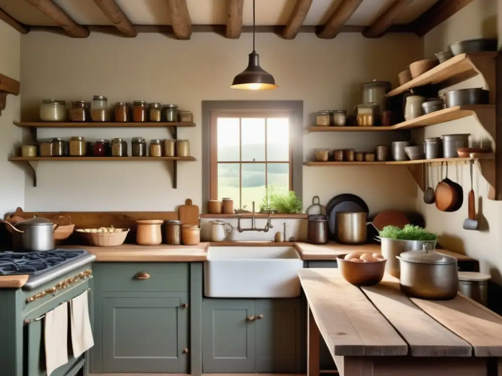 Escena rústica de cocina del siglo XX Escalfado: Beneficios para alimentos curativos