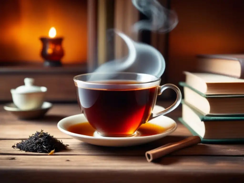 Té negro y libros antiguos Té negro: Beneficios antioxidantes y tradición