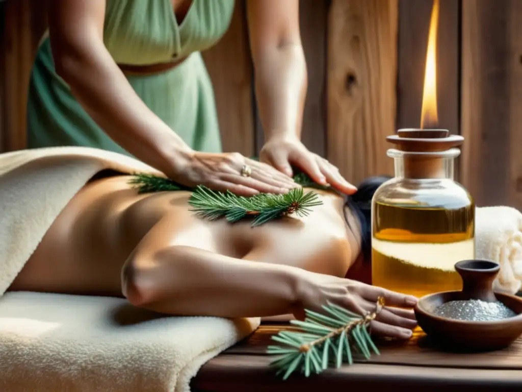 Masaje relajante con aceite de pino Aceite de pino: Beneficios para salud respiratoria