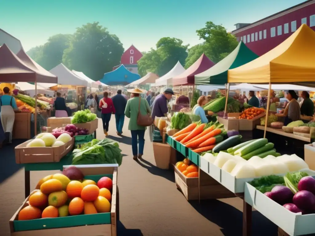 Mercado agrícola con alimentos probióticos Mercado agrícola vibrante, diversidad de alimentos probióticos curativos para una salud óptima