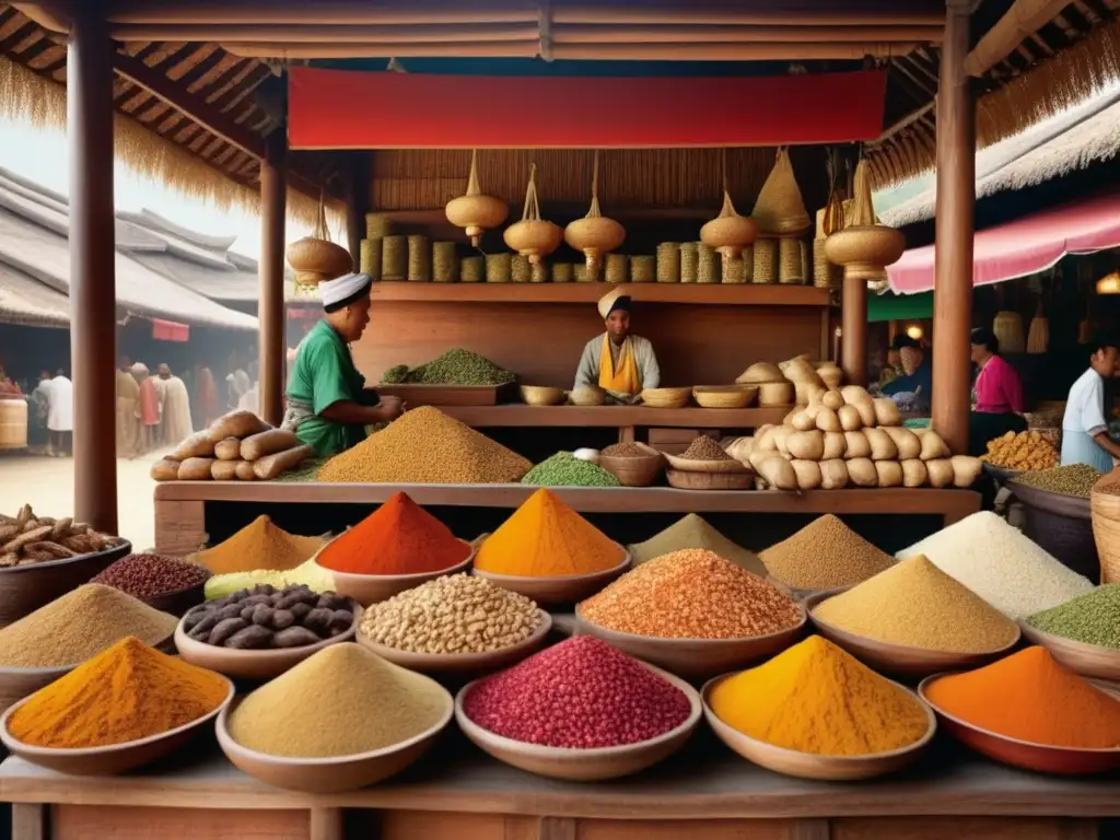 Mercado de especias en Asia antigua Campo_por_completar