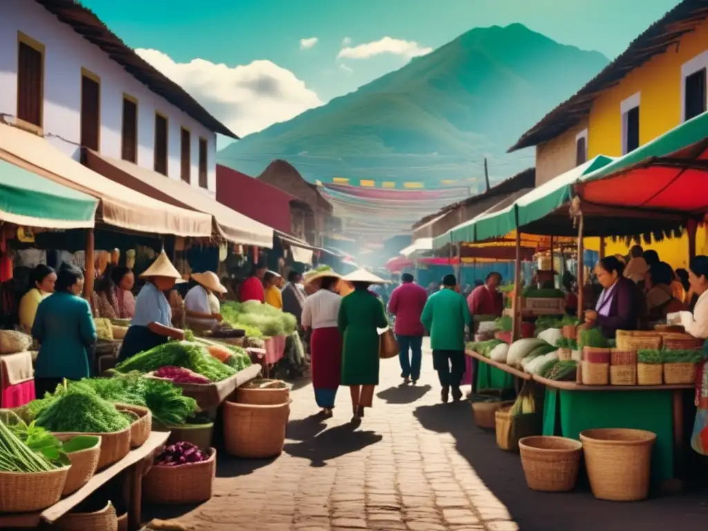 Mercado de medicina tradicional en ciudad latinoamericana Mercado tradicional de medicina con hierbas y raíces para recetas curativas tradicionales de América