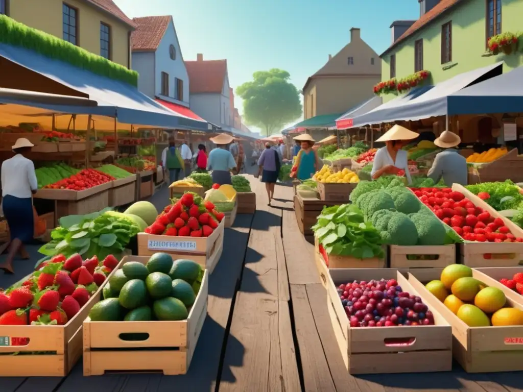 Mercado vibrante con superalimentos Mercado vibrante con superfoods: frutas, verduras y tradición
