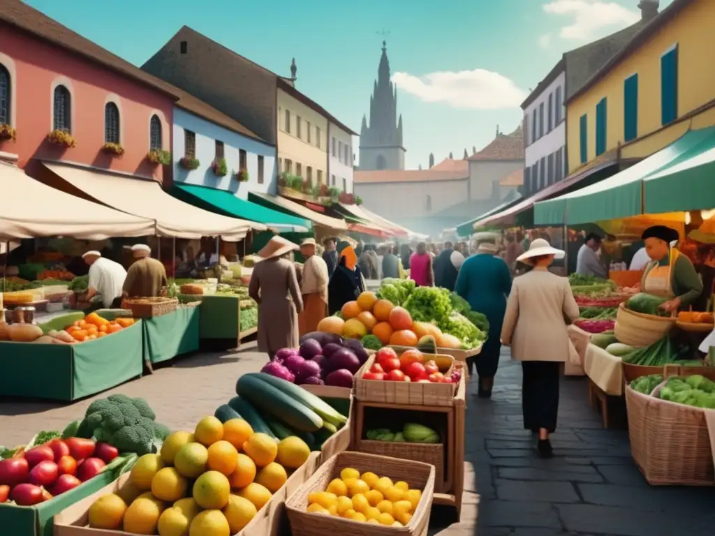 Mercado al aire libre lleno de alimentos frescos y tradicionales Mercado tradicional con variedad de alimentos frescos y coloridos