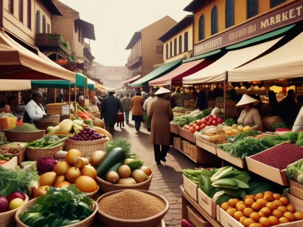 Mercado tradicional lleno de color y vida Mercado tradicional con alimentos curativos