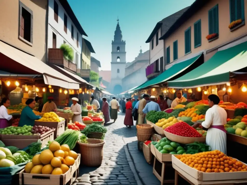 Mercado tradicional lleno de vida Mercado tradicional con alimentos curativos: Beneficios de los alimentos curativos tradicionales