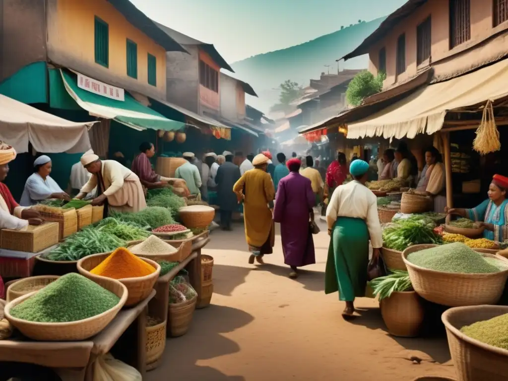 Mercado de medicina tradicional - Colores y texturas vibrantes Mercado de medicina tradicional: Beneficios de la medicina tradicional en la actualidad