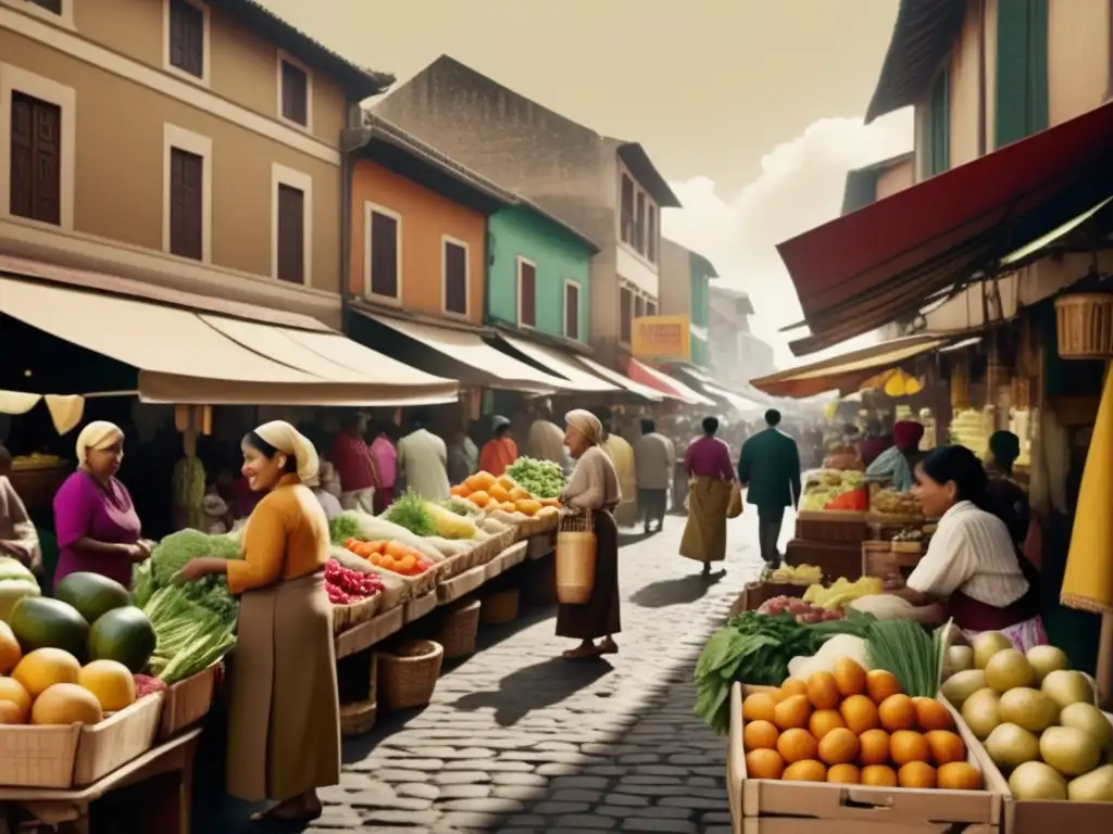 Mercado vibrante en ciudad bulliciosa Mercado animado de alimentos curativos: tradición y colorido