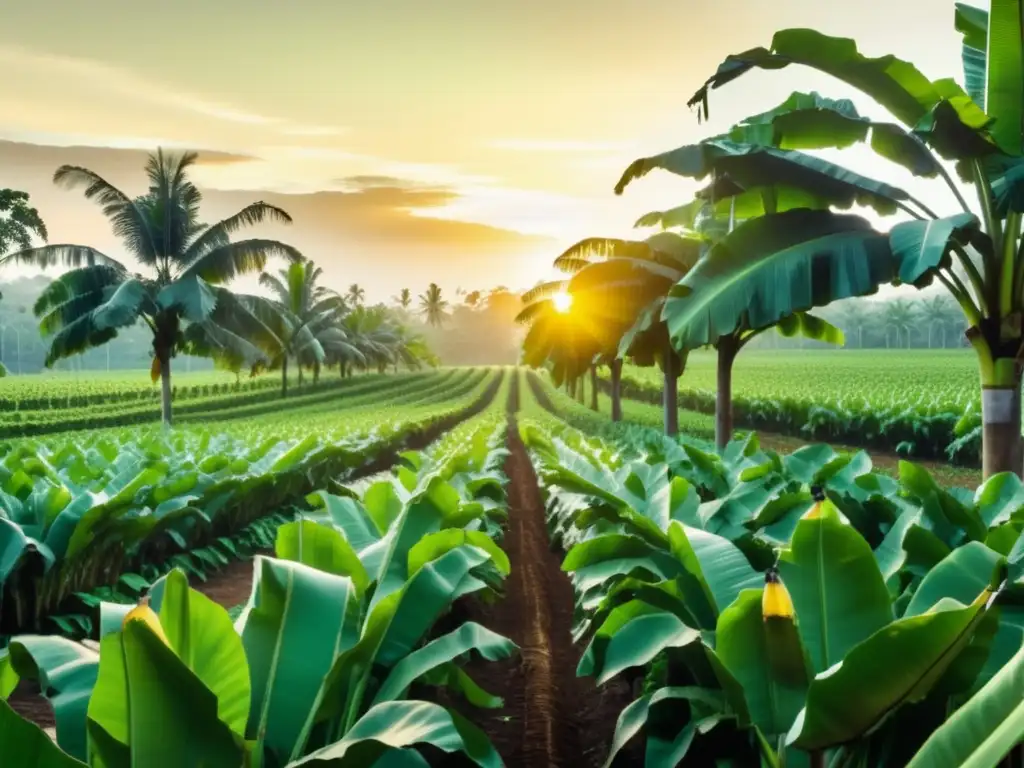 Plantación de plátanos al amanecer Plantación de plátanos al amanecer, historia y beneficios del plátano