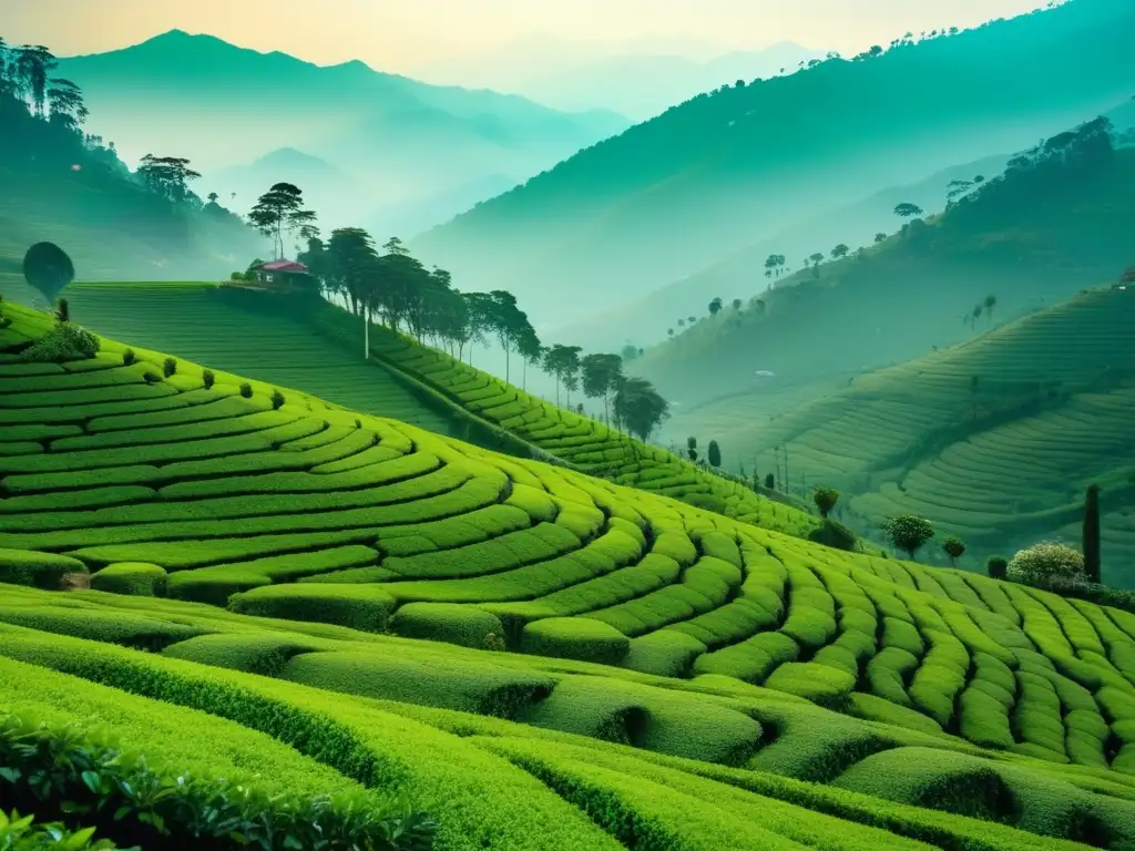 Plantación de té en Darjeeling, India Plantación de té en Darjeeling, India