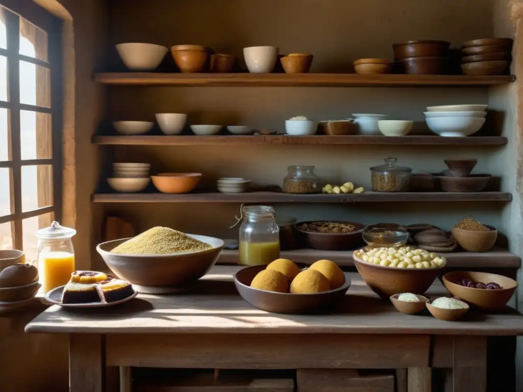 Postres curativos: Recetas y ambiente vintage Una cocina rústica con postres curativos tradicionales