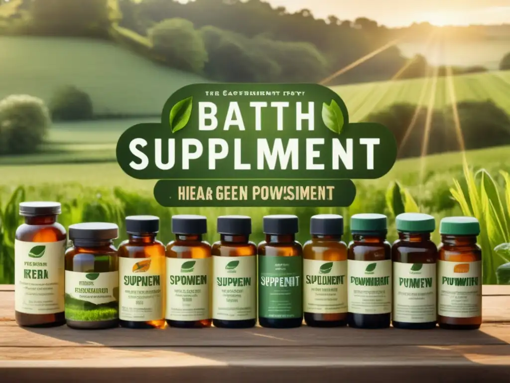 Suplementos naturales para la salud Campo verde exuberante con suplementos naturales: beneficios para salud