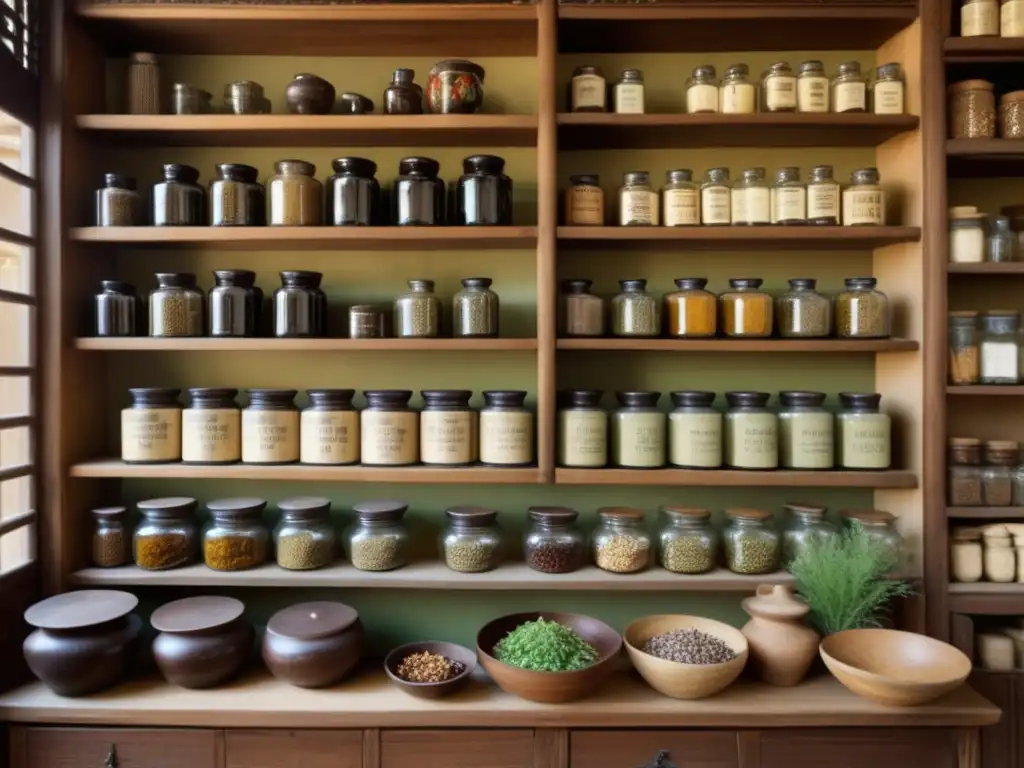 Tienda tradicional de hierbas y especias Beneficios curativos del anís estrellado en una apoteca tradicional china